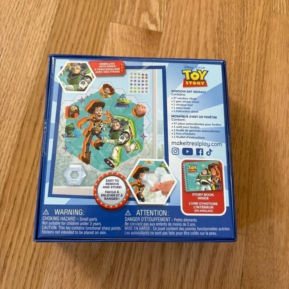 Disney Window Art Mosaic Toy Story 41 pcs Reusable Window Puzzle Clings NEW